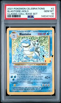 PSA 10 Celebrations Blastoise Holo Classic Collection #2 Pokemon 2021 - Image 1
