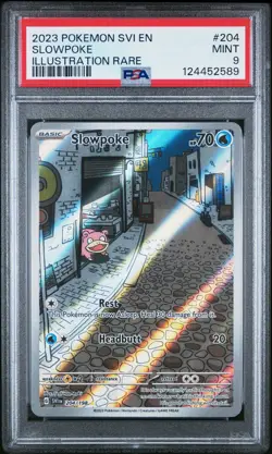 2023 POKEMON SVI EN-SCARLET & VIOLET ILLUSTRATION RARE #204 SLOWPOKE PSA 9 - Image 1