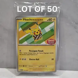 Lot 50 Pcs Pokemon Card Pikachu Batik 101/SV-P Indonesia Journey V1 - Image 1