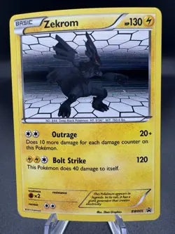 Pokemon TCG Zekrom BW005 Black & White Holo Black Star Promo - MP - Image 1