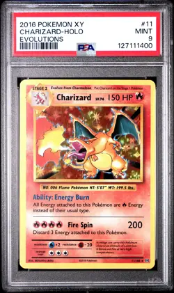 2016 POKEMON XY EVOLUTIONS #11 CHARIZARD-HOLO PSA 9 - Image 1