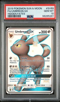 2019 Pokemon Sun Moon FA Umbreon GX Hidden Fates #SV69 PSA 10 GEM MT SV69/SV94 - Image 1
