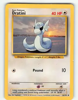 DRATINI 26/102 UNCOMMON BASE SET UNLIMITED POKEMON MP - Image 2