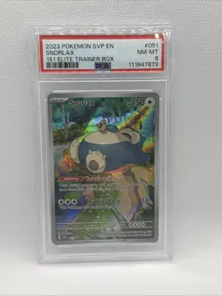 2023 POKEMON SWSH SVP EN SNORLAX 151 ETB PSA 8 - Image 1