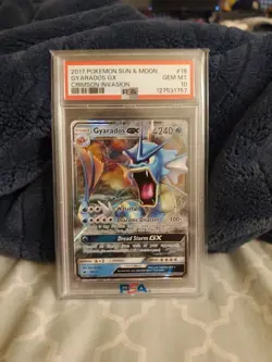 2017 Pokemon Sun & Moon Crimson Invasion 18/111 Gyarados GX PSA 10 - Image 1