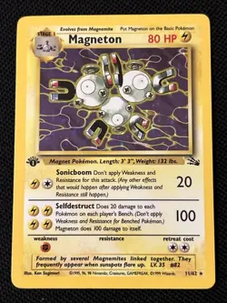 Pokemon Magneton 11/62 1st Edition Fossil Holo (Never Played) NM - Image 1