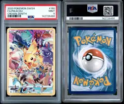 PSA 9 2023 POKEMON SWORD & SHIELD CROWN ZENITH #160 FULL ART/PIKACHU - Image 1