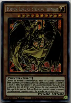 Hamon, Lord of Striking Thunder Prismatic Secret Rare 2021 Tin of Ancient Battle - Image 1