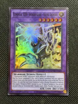 YuGiOh! - Elemental HERO Thunder Giant - Voltic Thunder MZMU-EN029 Super 1st NM - Image 1