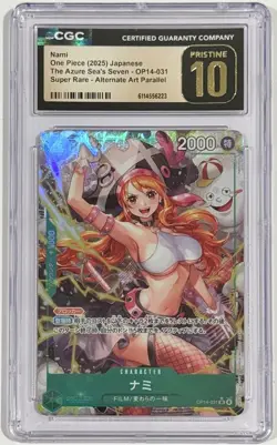 2025 One Piece Nami OP14-031 SR Alternate Art Azure Sea's Seven CGC 10 Pristine - Image 1