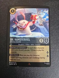 Mint Condition Disney Lorcana Cold Foil Dr. Hamsterviel Infamous Scientist - Image 1