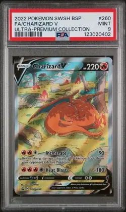 2022 Pokemon Ultra Premium Collection Charizard V Full Art Card PSA 9 Mint #260 - Image 1