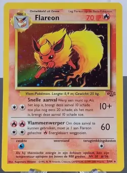 2000 Pokemon German Unlimited Jungle Flareon Holo Card 3/64 - Image 1