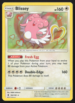 Blissey 102/145 Sun & Moon Guardians Rising Holo Rare Near Mint Pokemon Card - Image 1