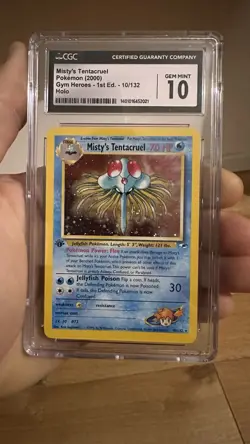 Pokemon CGC 10 Misty’s Tentacruel 1st Edition Holo Gym Heroes #10 No Psa / bgs - Image 1