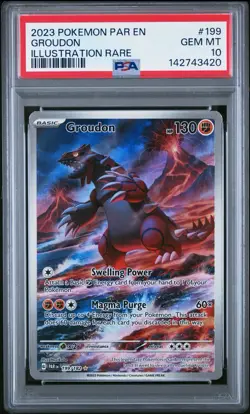 Pokemon Groudon 199/182 SV04: Paradox Rift Holo PSA 10 - Image 1