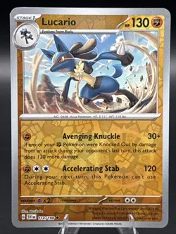 Pokemon TCG - Lucario - 114/198 - Scarlet And Violet Base Set - Reverse Holo - Image 1