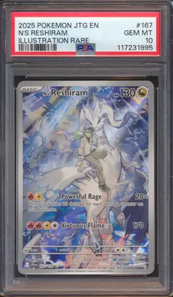 2025 POKEMON JOURNEY TOGETHER N'S RESHIRAM #167 ILLUSTRATION RARE IR PSA 10! - Image 1