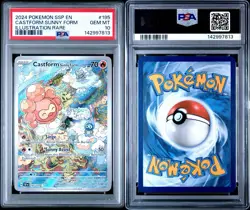 Pokemon Castform Sunny Form 195/191 Illustration Rare Surging Sparks PSA 10 - Image 3