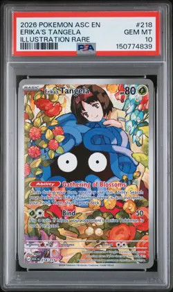 2026 POKEMON ASC EN-ASCENDED HEROES ILLUSTRATION RARE ERIKA'S TANGELA PSA 10 - Image 1