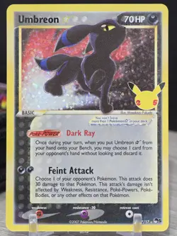 Pokemon Card TCG Umbreon Celebrations 17/17 Gold Star Pokemon TCG Holo Rare NM - Image 5