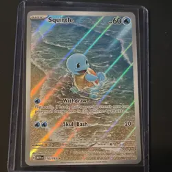 Pokemon Squirtle 170/165 Scarlet & Violet 151 Illustration Rare Holo Card - Image 1