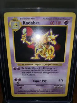 Pokemon TCG Kadabra Card 32/102 Uncommon Shadowless Base Set MP - Image 2