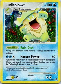 Pokemon Card - LUDICOLO - 13/132 - Holo Rare - Secret Wonders LP - Image 1