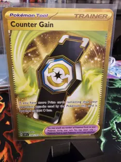 Counter Gain Trainer 249/191 Pokemon Tool Surging Sparks Hyper Rare Gold - Image 2
