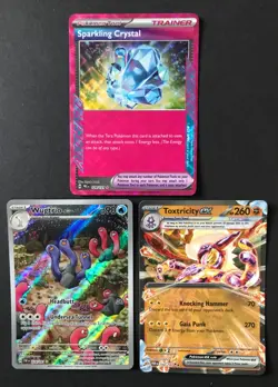 3 X Pokemon Cards Sparkling Crystal Ace Spec Wugtrio 224/091 Toxtricity ex - Image 1