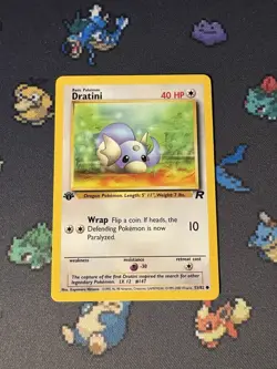 Pokemon Cards Dratini 53/82 Team Rocket FIRST EDITION WOTC - (NM-) - Image 1