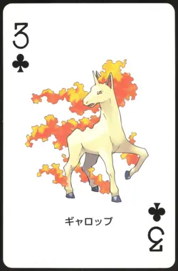 RAPIDASH 3 OF CLUBS POKEMON POKER CARD JAPANESE 2004 - Image 2