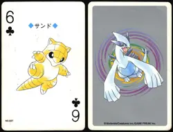 SANDSHREW NO. 027 6 OF CLUBS POKEMON SILVER POKER CARD JAPANESE 1999 - Image 1