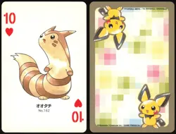 FURRET NO. 162 10 OF HEARTS GOLD POKEMON POKER CARD JAPANESE 1999 - Image 1