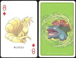 NINETALES NO. 038 8 OF DIAMONDS POKER CARD POKEMON JAPANESE 2004 - Image 1