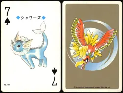 VAPOREON NO. 134 7 OF CLUBS GOLD POKEMON POKER CARD JAPANESE GOLD 1999 - Image 1