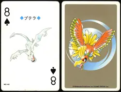 AERODACTYL NO. 142 8 OF SPADES POKEMON GOLD POKER CARD JAPANESE 1999 - Image 1