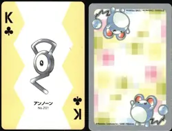UNOWN NO. 201 KING OF CLUBS POKEMON SILVER POKER CARD JAPANESE 1999 - Image 1