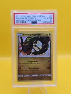 2017 Pokemon Sun & Moon Shining Rayquaza PSA 10 Holo #56 Card - Image 1