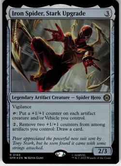 IRON SPIDER, STARK UPGRADE 166 MARVEL'S SPIDER-MAN RARE 2025 FOIL LP - Image 2