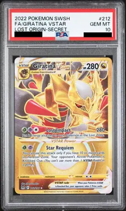 Pokemon Lost Origin Giratina VStar 212/196 Gold Rare Holo Secret Foil PSA 10 - Image 1