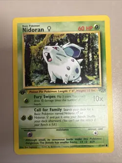 1st Ed Nidoran Non-Holo WOTC Pokemon Card 57/64 Jungle Set - Image 1