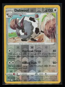 Dubwool 122/159 Pokemon Crown Zenith Rare Near Mint Reverse Holo - Image 1