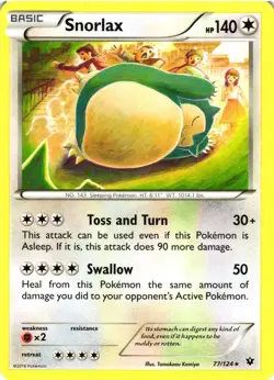 Pokemon TCG Snorlax Fates Collide 77/124 Regular Rare VLP - Image 1