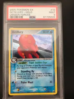 Pokemon Octillery Holo EX Unseen Forces 10/115 PSA 9 MINT - Image 1