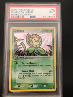 Pokemon Sunflora Holo EX Unseen Forces 16/115 PSA 9 MINT - Image 1