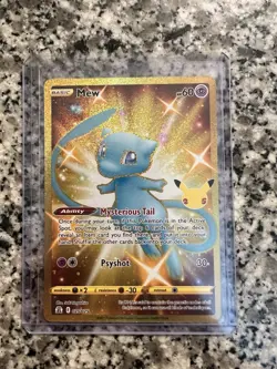 Celebrations Mew Full Art Ultra Rare Gold Holo 25/25 Pokemon Card NM - Image 1