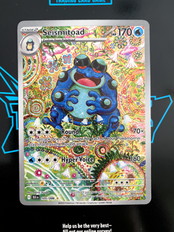 Pokemon TCG Seismitoad IR 105/086 Black Bolt Holofoil Card, Near Mint Condition - Image 1