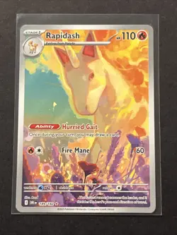 Pokemon TCG Rapidash Destined Rivals Illustration Rare Card 189/182 - Image 1