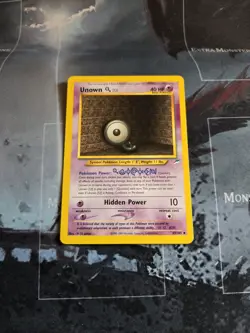 Unown [Q] 59/105 Neo Destiny Regular Pokemon Card Vintage NM / LP - Image 1